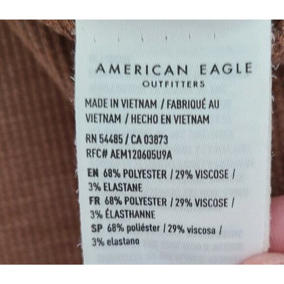 American Eagle Outfitters Cropped Oversized Cowl Ribbed Sweater Sz Large Tan - Picture 10 of 12